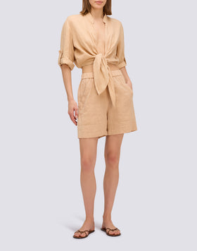 CROPPED LINEN SHIRT
