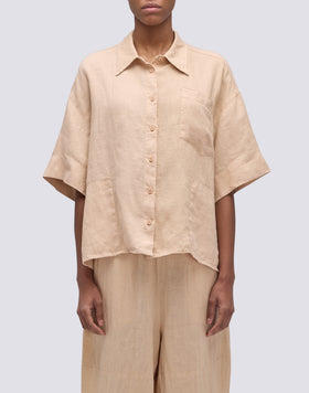 CHEMISE EN LIN TEINT DANS LA MASSE