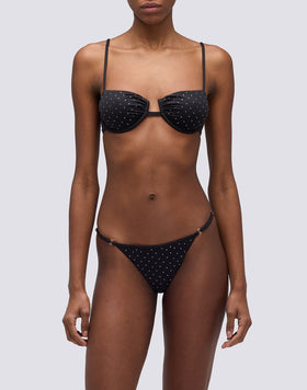 KEER - SLIP AVEC ATTACHES LATÉRALES RÉGLABLES ET STRASS