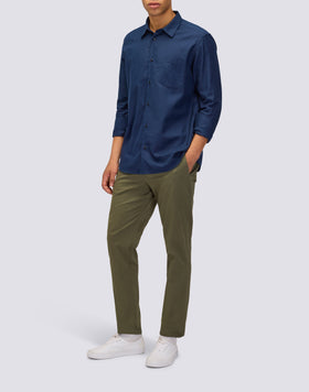 CHEMISE HOMME À MANCHES LONGUES EN GABARDINE DE COTON