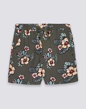 SHORT DE MARCHE EN POPLIN DE VISCOSE IMPRIMÉE POUR HOMME