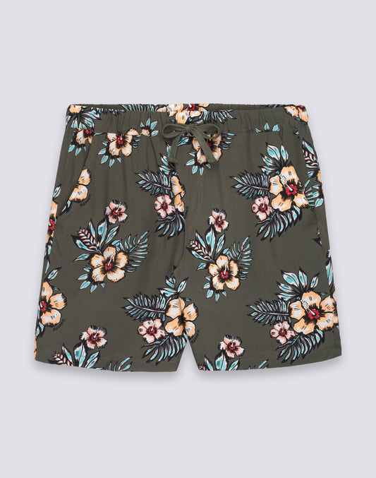 SHORT DE MARCHE EN POPLIN DE VISCOSE IMPRIMÉE POUR HOMME