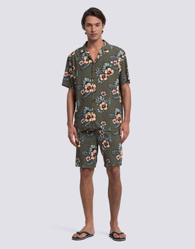SHORT DE MARCHE EN POPLIN DE VISCOSE IMPRIMÉE POUR HOMME