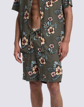 SHORT DE MARCHE EN POPLIN DE VISCOSE IMPRIMÉE POUR HOMME