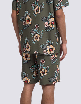 SHORT DE MARCHE EN POPLIN DE VISCOSE IMPRIMÉE POUR HOMME