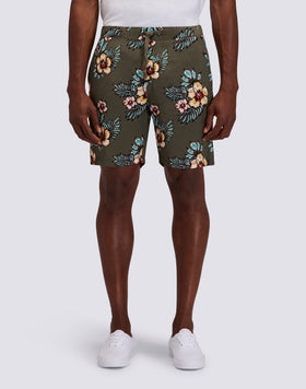 SHORT DE MARCHE EN POPLIN DE VISCOSE IMPRIMÉE POUR HOMME