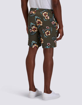 SHORT DE MARCHE EN POPLIN DE VISCOSE IMPRIMÉE POUR HOMME