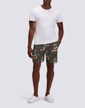SHORT DE MARCHE EN POPLIN DE VISCOSE IMPRIMÉE POUR HOMME