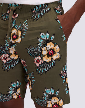 SHORT DE MARCHE EN POPLIN DE VISCOSE IMPRIMÉE POUR HOMME