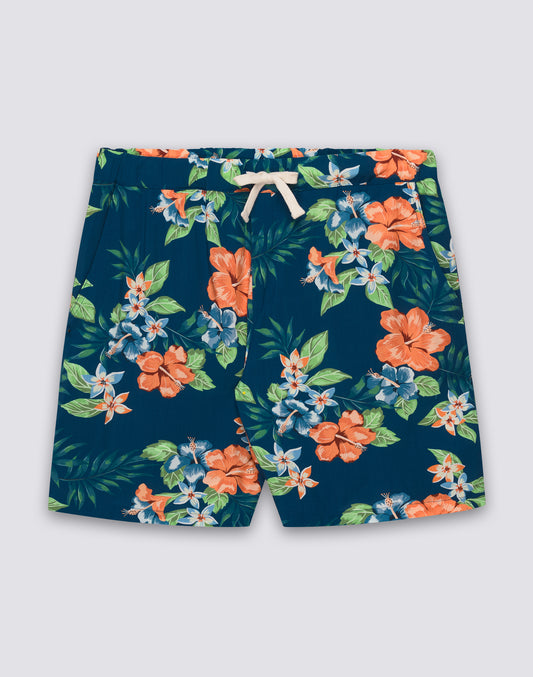 SHORT DE MARCHE EN POPLIN DE VISCOSE IMPRIMÉE POUR HOMME