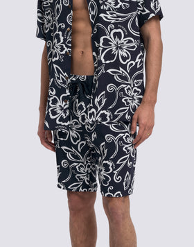 SHORT DE MARCHE EN POPLIN DE VISCOSE IMPRIMÉE POUR HOMME