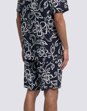 SHORT DE MARCHE EN POPLIN DE VISCOSE IMPRIMÉE POUR HOMME