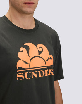 T-SHIRT À COL ROND AVEC IMPRIMÉ LOGO