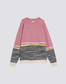 PULL JACQUARD À COL RAS DU COU UNISEX AVEC MOTIF ABSTRAIT