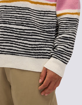 PULL JACQUARD À COL RAS DU COU POUR HOMME AVEC MOTIF ABSTRAIT
