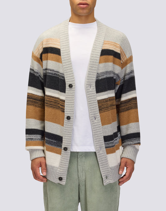 MEN'S MAXI STRIPED CARDIGAN WITH BUTTONS