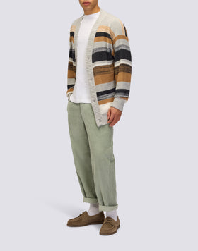 CARDIGAN MAXI À RAYURES AVEC BOUTONS POUR HOMME