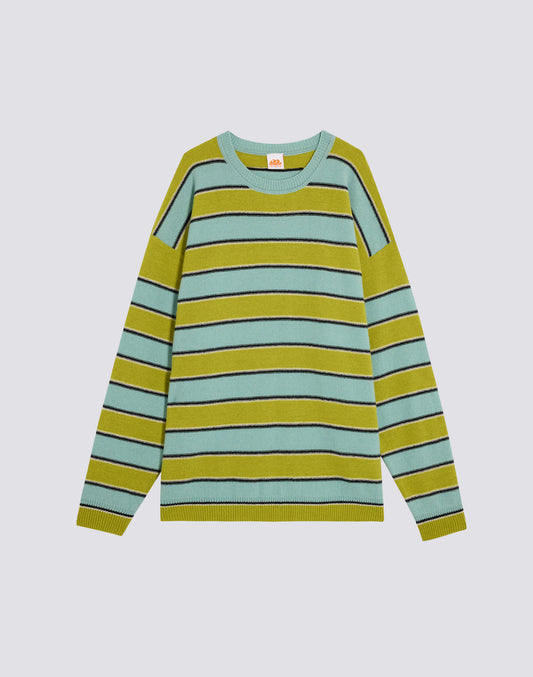 PULL COL ROND UNISEX À MOTIF MULTI-RAYURES