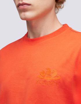 CREW NECK T-SHIRT WITH EMBROIDERED LOGO