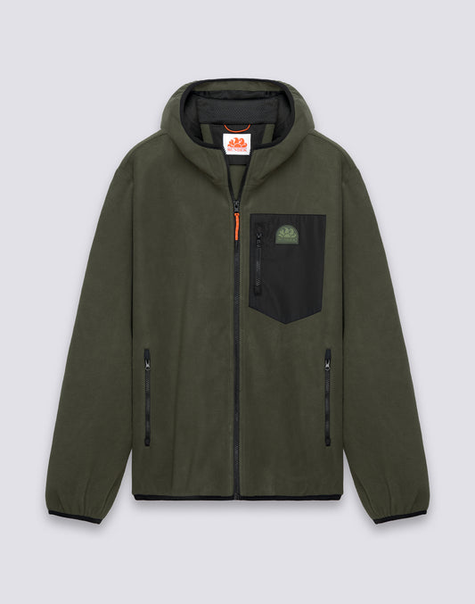 VESTE HOMME EN POLAIRE ZIPPÉE À CAPUCHE
