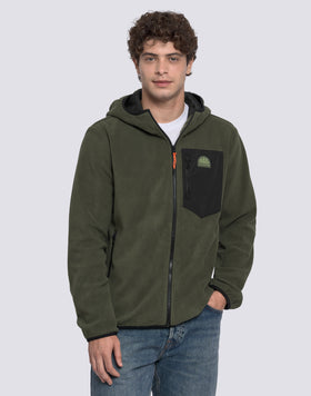 VESTE HOMME EN POLAIRE ZIPPÉE À CAPUCHE