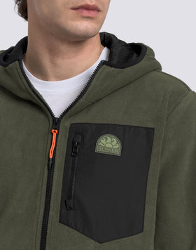 VESTE HOMME EN POLAIRE ZIPPÉE À CAPUCHE