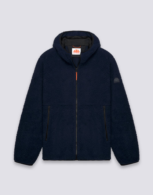 VESTE TEDDY HOMME À CAPUCHE ET ZIP