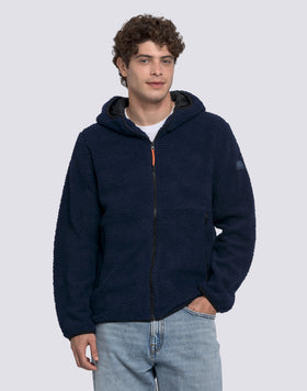 VESTE TEDDY HOMME À CAPUCHE ET ZIP
