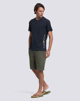 T-SHIRT HOMME À COL ROND AVEC LOGO IMPRIMÉ VERTICAL