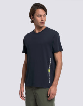 T-SHIRT HOMME À COL ROND AVEC LOGO IMPRIMÉ VERTICAL