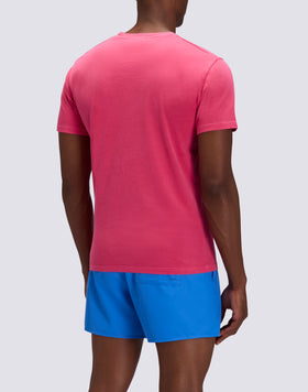 T-SHIRT HOMME À COL ROND AVEC BRODERIE DE PALMIERS