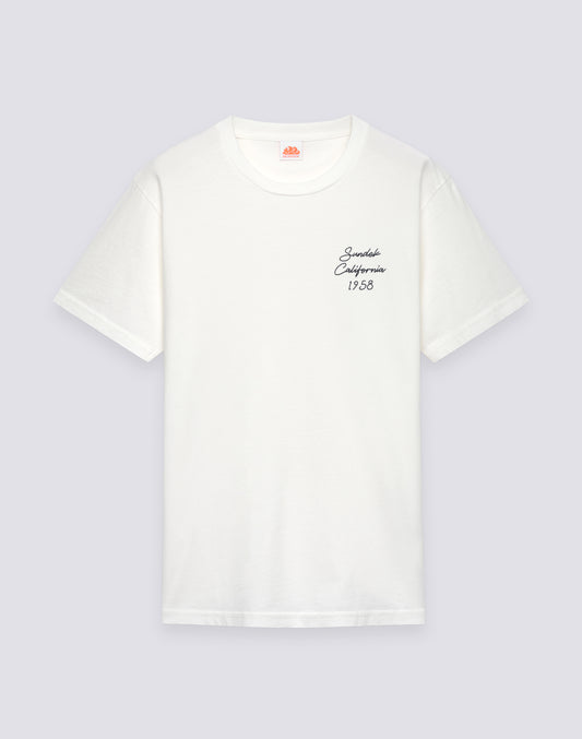 MEN'S CREW NECK T-SHIRT WITH SUNDEK CALIFORNIA 1958 EMBROIDERY