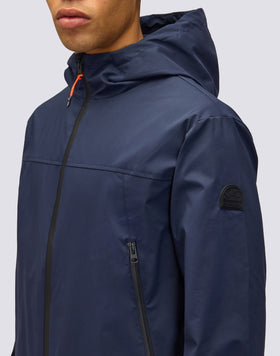 MEN'S SHORT JACKET WITH HOOD IN BONDED FABRIC