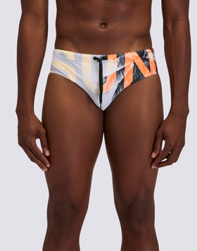 MEN'S SWIM BRIEFS WITH LOGO AND LA DREAM PRINT