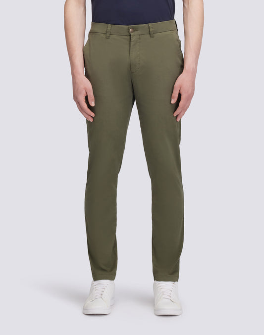 TWILL STRETCH CHINO TROUSERS