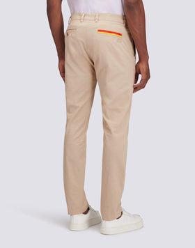 TWILL STRETCH CHINO TROUSERS