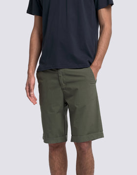SHORT DE MARCHE HOMME EN POPLIN EXTENSIBLE TEINTE EN PIÈCE