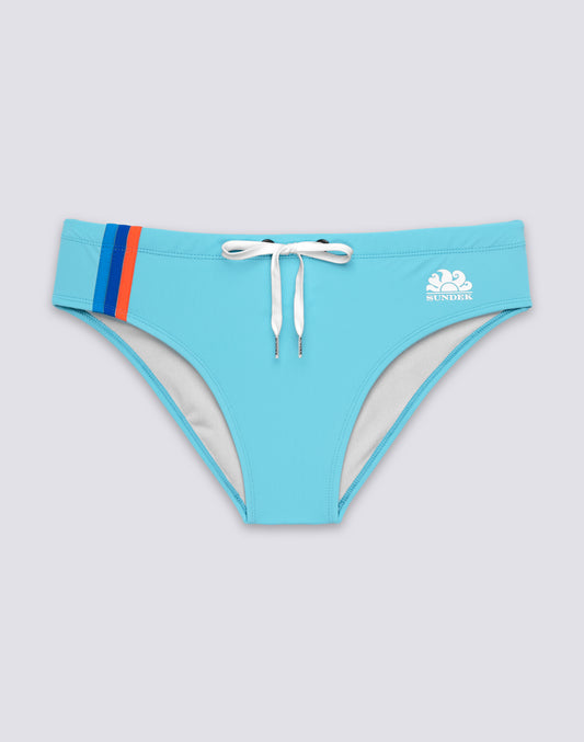 SLIPS DE BAIN POUR HOMME AVEC DÉTAILS TRICOLORE