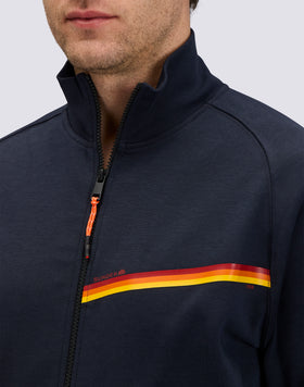 SUDADERA CON CREMALLERA COMPLETA Y DETALLE TRICOLOR