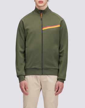 FULL ZIP SWEATSHIRT WITH TRICOLOUR DETAIL