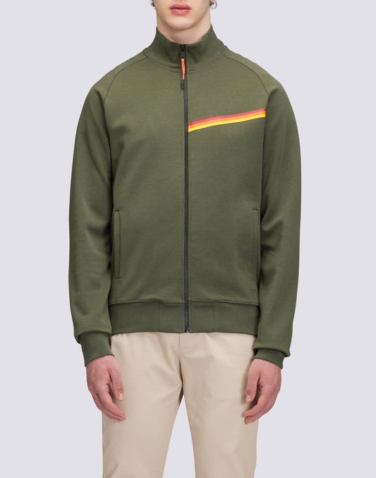 FULL ZIP SWEATSHIRT WITH TRICOLOUR DETAIL