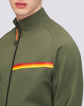FULL ZIP SWEATSHIRT WITH TRICOLOUR DETAIL