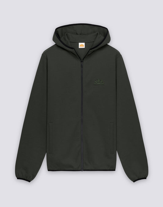 MEN'S HOODIE IN RECYCLED INTERLOCK COTTON