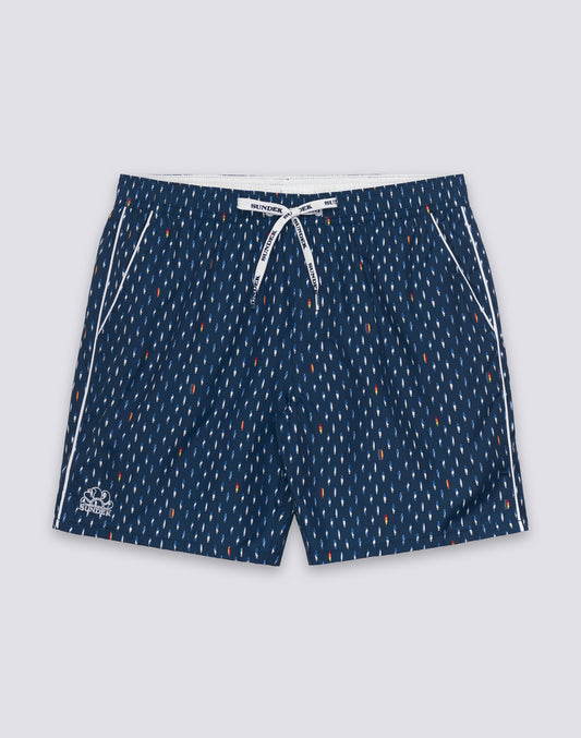 MAILLOT DE BAIN MI-LONG TAILLE ÉLASTIQUE IMPRIMÉ RICE SURF EN POLYESTER RECYCLÉ REPREVE®