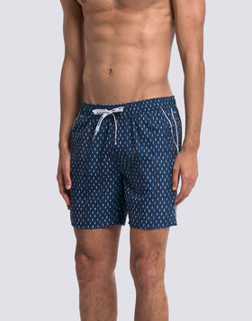 MAILLOT DE BAIN MI-LONG TAILLE ÉLASTIQUE IMPRIMÉ RICE SURF EN POLYESTER RECYCLÉ REPREVE®