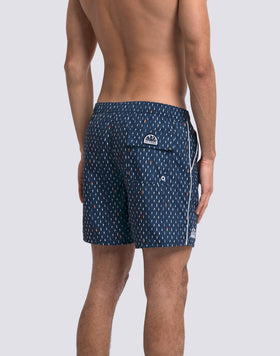 MAILLOT DE BAIN MI-LONG TAILLE ÉLASTIQUE IMPRIMÉ RICE SURF EN POLYESTER RECYCLÉ REPREVE®