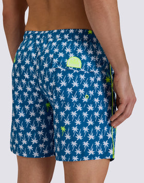 BAÑADOR DE LONGITUD MEDIA CON CINTURA ELÁSTICA Y ESTAMPADO UPSIDE DOWN EN POLIÉSTER RECICLADO REPREVE®