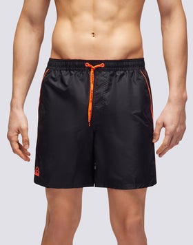 STRETCH WAIST MID-LENGTH SWIM TRUNKS
