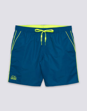 COSTUME DA BAGNO UOMO LUNGHEZZA MEDIA VITA ELASTICATA CON PIPING