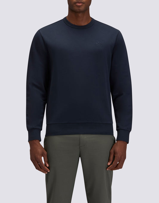 SWEAT-SHIRT POUR HOMME DÉPOUILLÉ À COL ROND AVEC LOGO BRODÉ